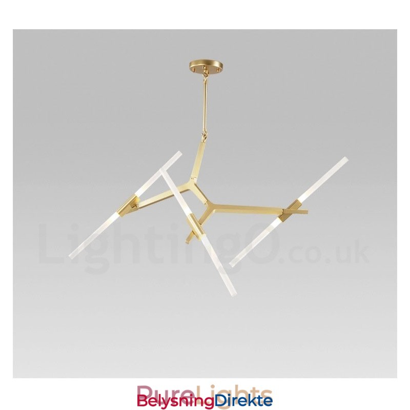 6 Lys Moderne Samtidskunst Lysekrone I 2 Etasjer (Svart Gyllen)