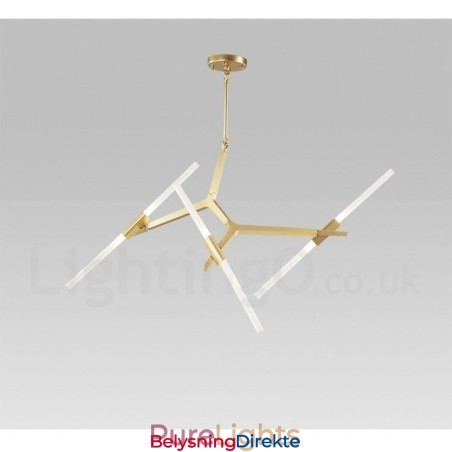 6 Lys Moderne Samtidskunst Lysekrone I 2 Etasjer (Svart Gyllen)