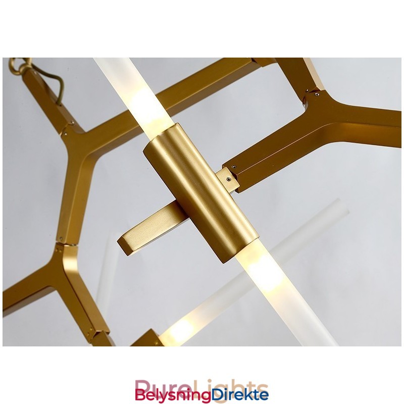 6 Lys Moderne Samtidskunst Lysekrone I 2 Etasjer (Svart Gyllen)