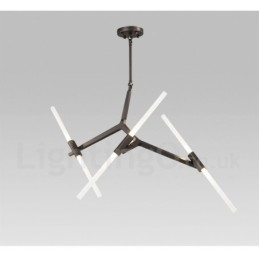 6 Lys Moderne Samtidskunst Lysekrone I 2 Etasjer (Svart Gyllen)