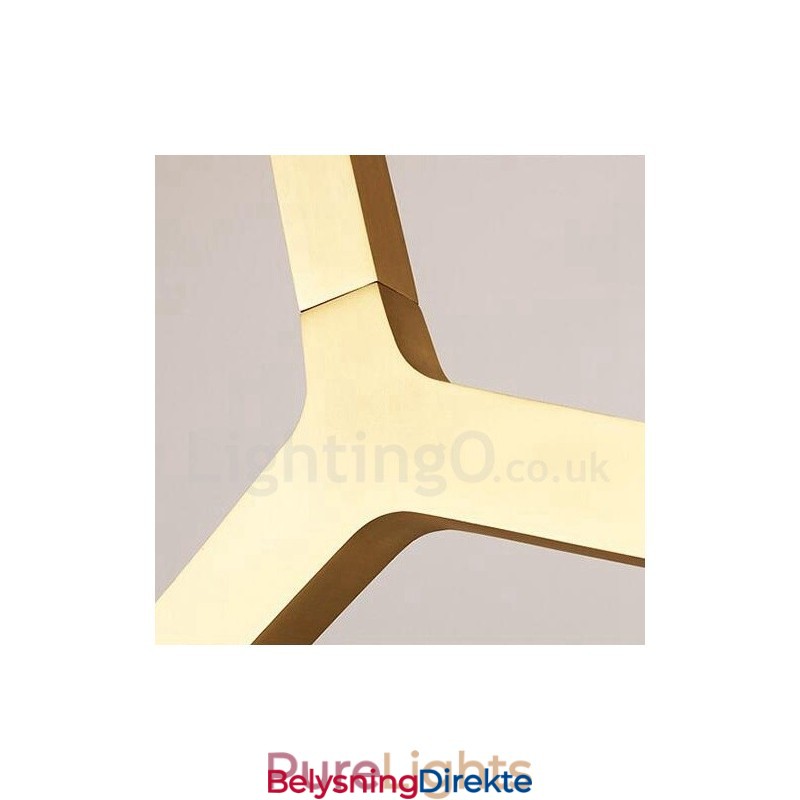 6 Lys Moderne Samtidskunst Lysekrone I 2 Etasjer (Svart Gyllen)