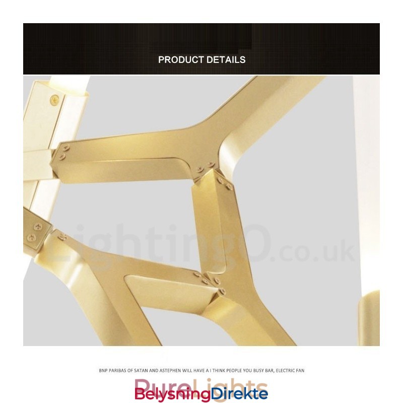 6 Lys Moderne Samtidskunst Lysekrone I 2 Etasjer (Svart Gyllen)