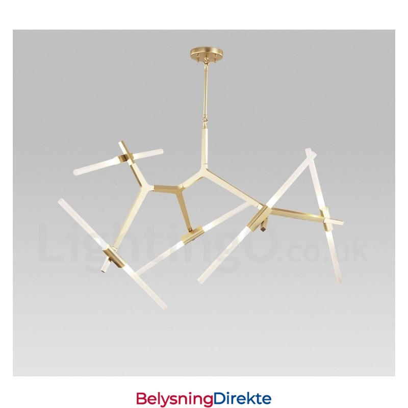 10-Lys Moderne Samtidslysekrone (Svart Gyllen)