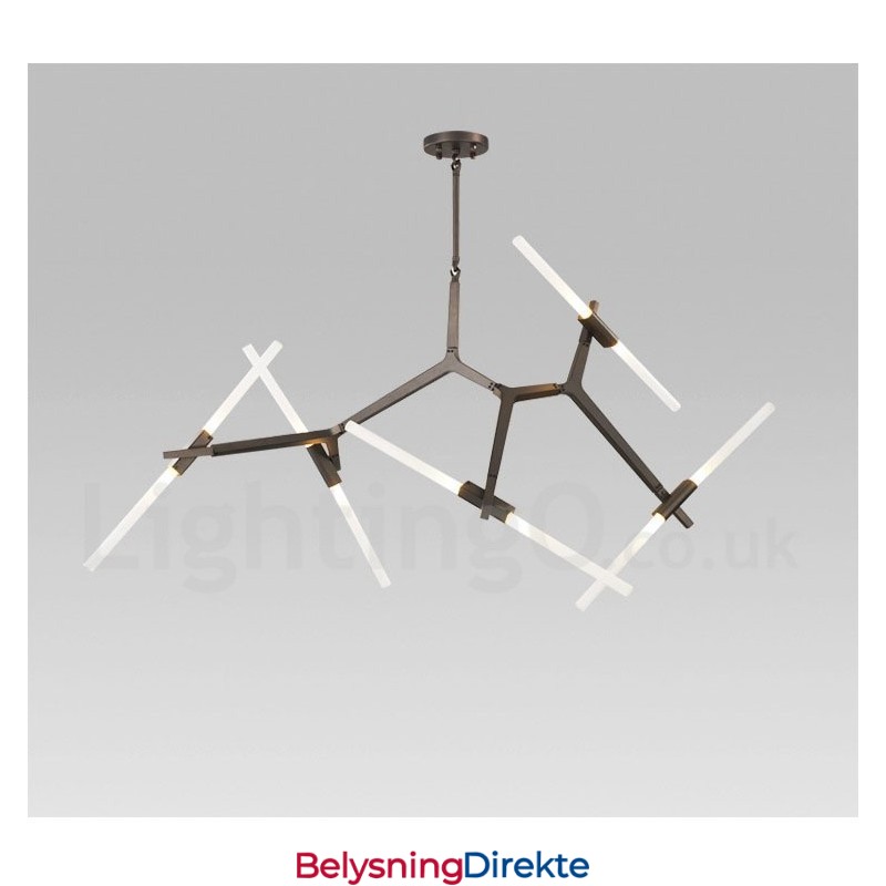10-Lys Moderne Samtidslysekrone (Svart Gyllen)