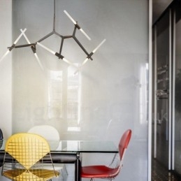 10-Lys Moderne Samtidslysekrone (Svart Gyllen)