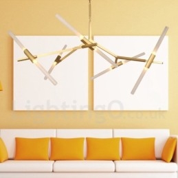 10-Lys Moderne Samtidslysekrone (Svart Gyllen)