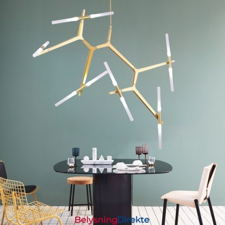 12-Lys Moderne Samtidslysekrone (Svart Gyllen)