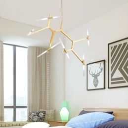 12-Lys Moderne Samtidslysekrone (Svart Gyllen)