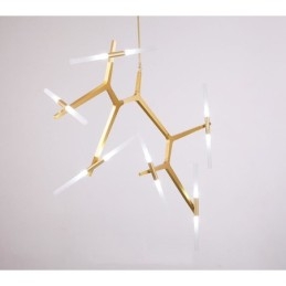 12-Lys Moderne Samtidslysekrone (Svart Gyllen)