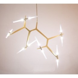 12-Lys Moderne Samtidslysekrone (Svart Gyllen)