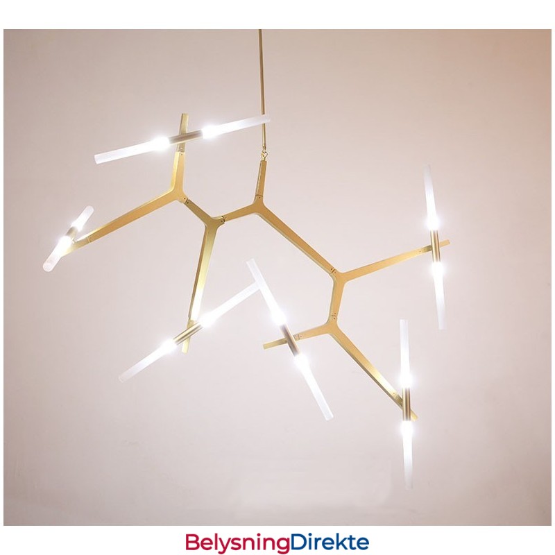 12-Lys Moderne Samtidslysekrone (Svart Gyllen)