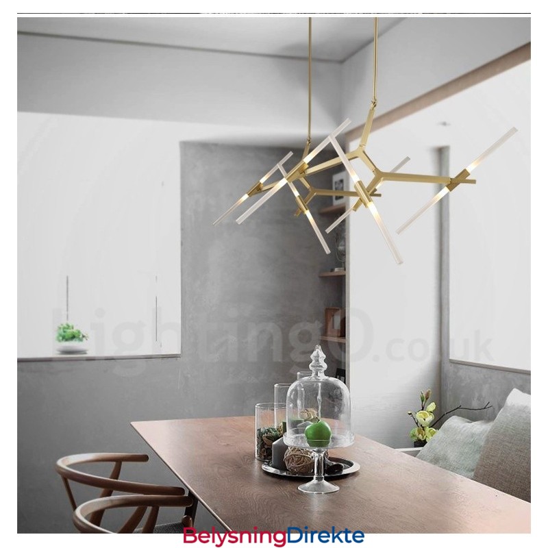 12-Lys Moderne Samtidslysekrone (Svart Gyllen)