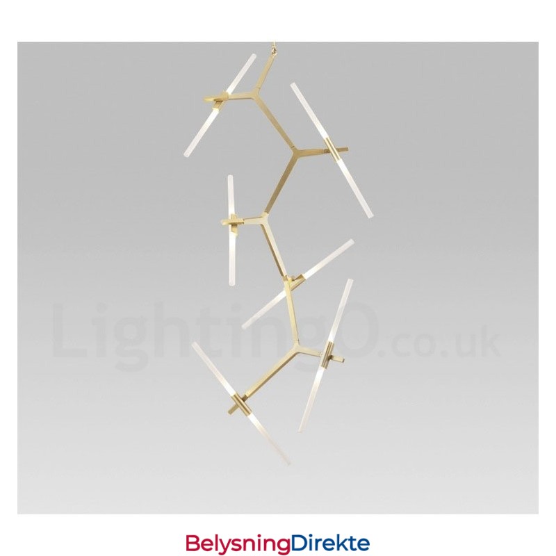 12-Lys Moderne Samtidslysekrone (Svart Gyllen)