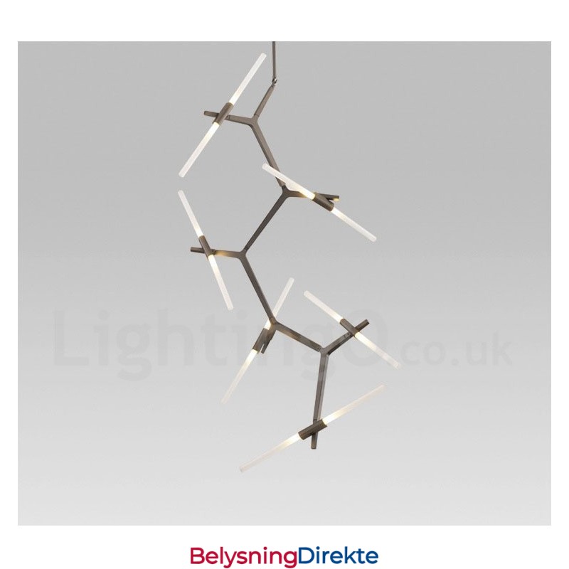 12-Lys Moderne Samtidslysekrone (Svart Gyllen)