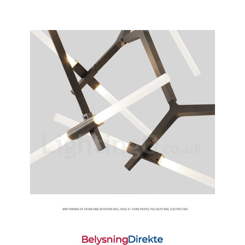 12-Lys Moderne Samtidslysekrone (Svart Gyllen)