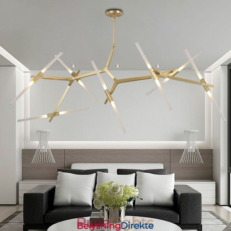 14-Lys Moderne Samtidslysekrone (Svart Gyllen)