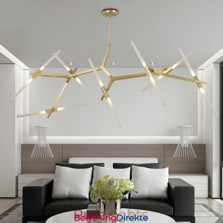 14-Lys Moderne Samtidslysekrone (Svart Gyllen)