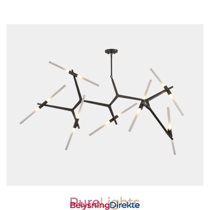 14-Lys Moderne Samtidslysekrone (Svart Gyllen)