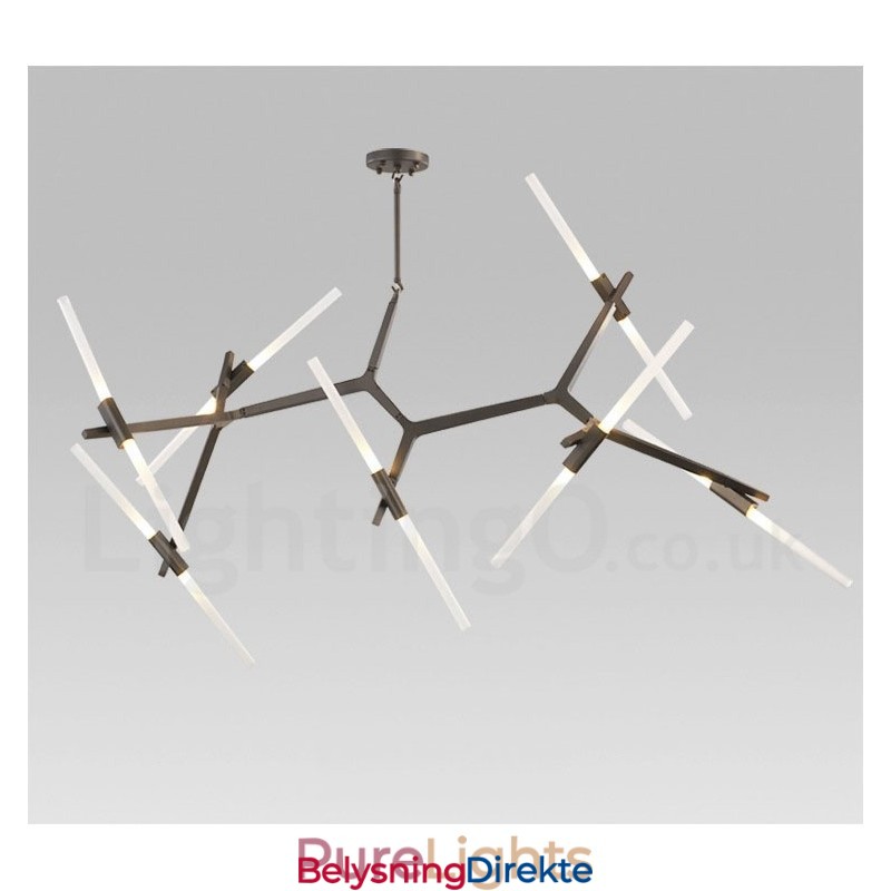 14-Lys Moderne Samtidslysekrone (Svart Gyllen)
