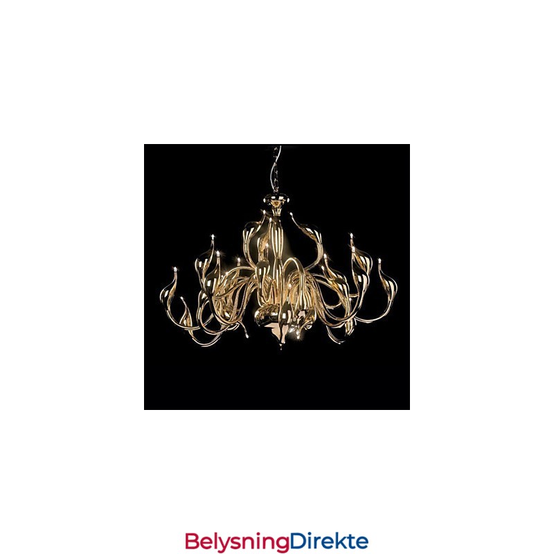 Moderne Lysekrone Med 24 Lys, G4-Gullbelegg