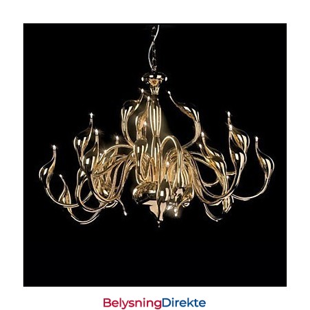Moderne Lysekrone Med 24 Lys, G4-Gullbelegg