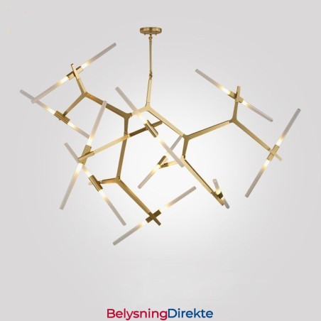 Moderne Samtids 20 Lysende Lysekrone (Svart Gylden)