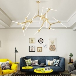 Moderne Samtids 20 Lysende Lysekrone (Svart Gylden)