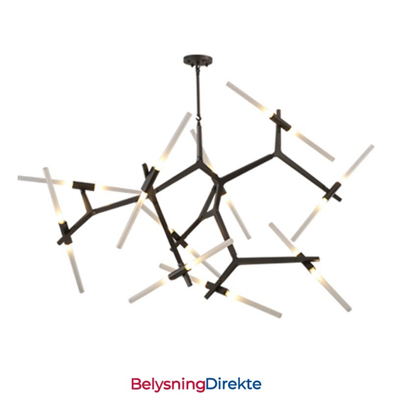 Moderne Samtids 20 Lysende Lysekrone (Svart Gylden)