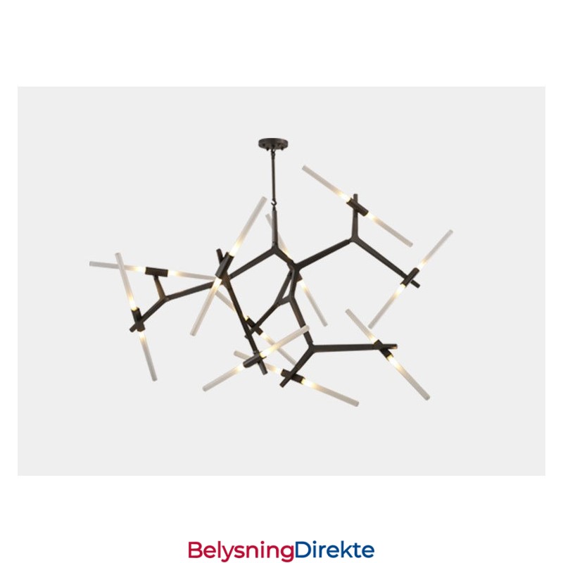 Moderne Samtids 20 Lysende Lysekrone (Svart Gylden)