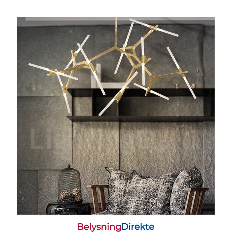 Moderne Samtids 20 Lysende Lysekrone (Svart Gylden)