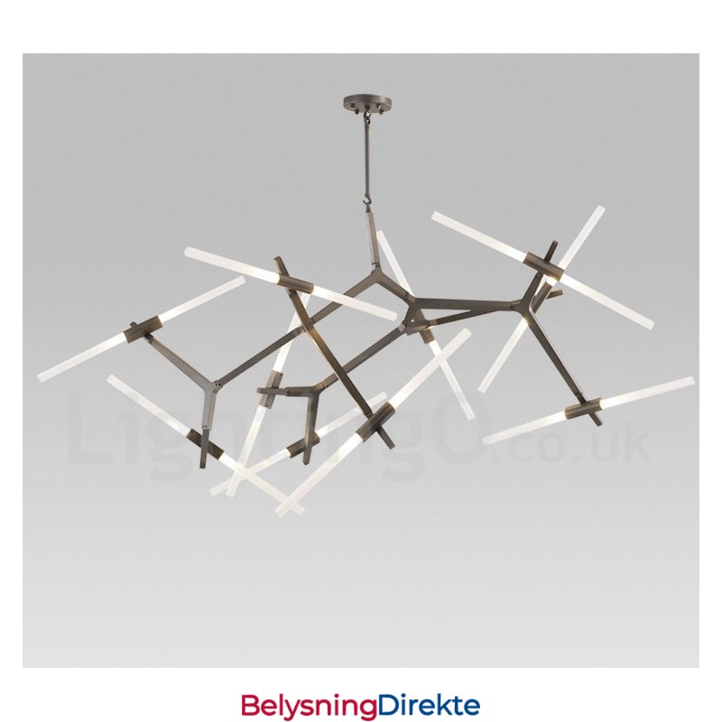 Moderne Samtids 20 Lysende Lysekrone (Svart Gylden)