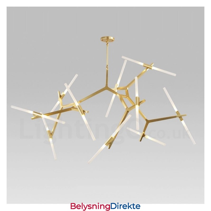 Moderne Samtids 20 Lysende Lysekrone (Svart Gylden)