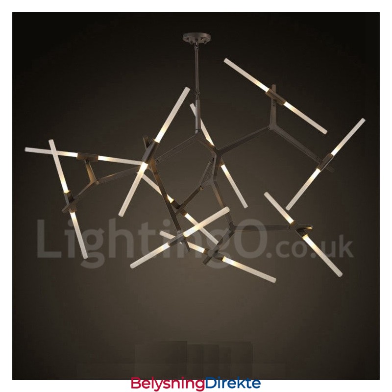 Moderne Samtids 20 Lysende Lysekrone (Svart Gylden)