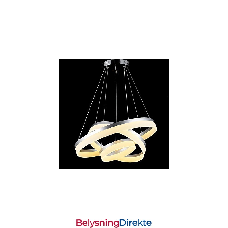 Rund Pendellampe Moderne Akryllamper Belysning Luksuriøse Taklamper Med Tre Ringer