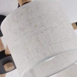 Moderne Og Samtidskunstnerisk Trelysekrone Med 3 Lyskilder Og Trommeskjerm I Stoff