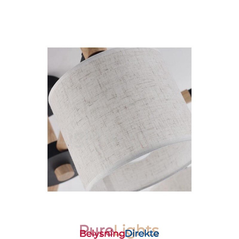 Moderne Og Samtidskunstnerisk Trelysekrone Med 3 Lyskilder Og Trommeskjerm I Stoff