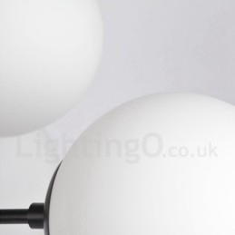 Svart 8-Lys Moderne Samtidskunstnerisk 2-Etasjes Metalllysekrone Med Glassskjerm