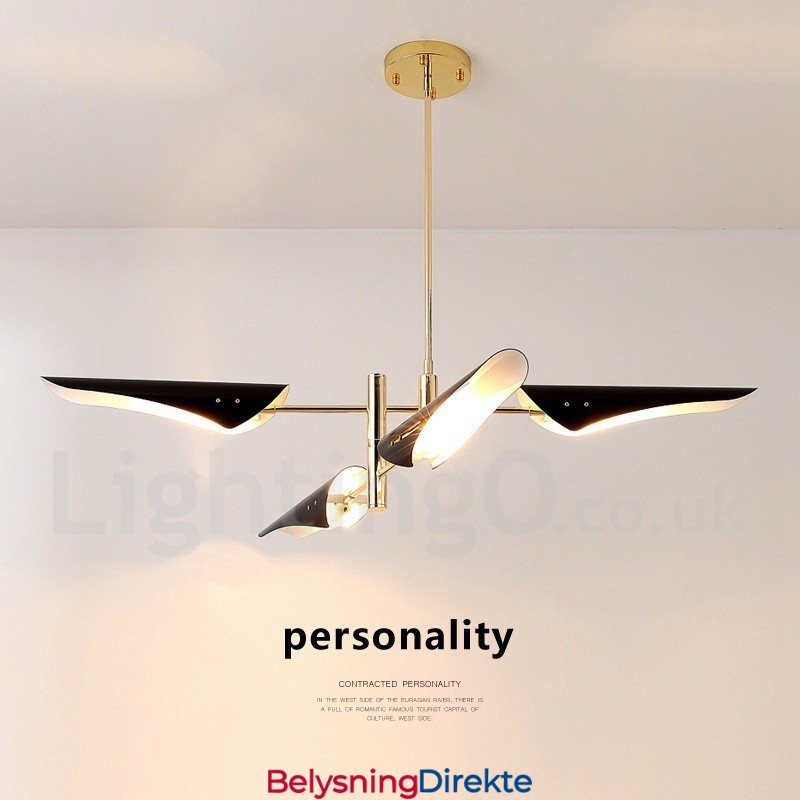 2-Etasjes Moderne Samtidslysekrone Med 4 Lys