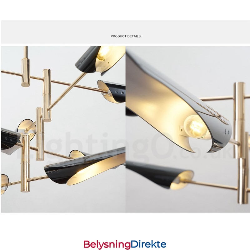 Moderne Samtids Lysekrone Med 4 Etasjer Og 8 Lys