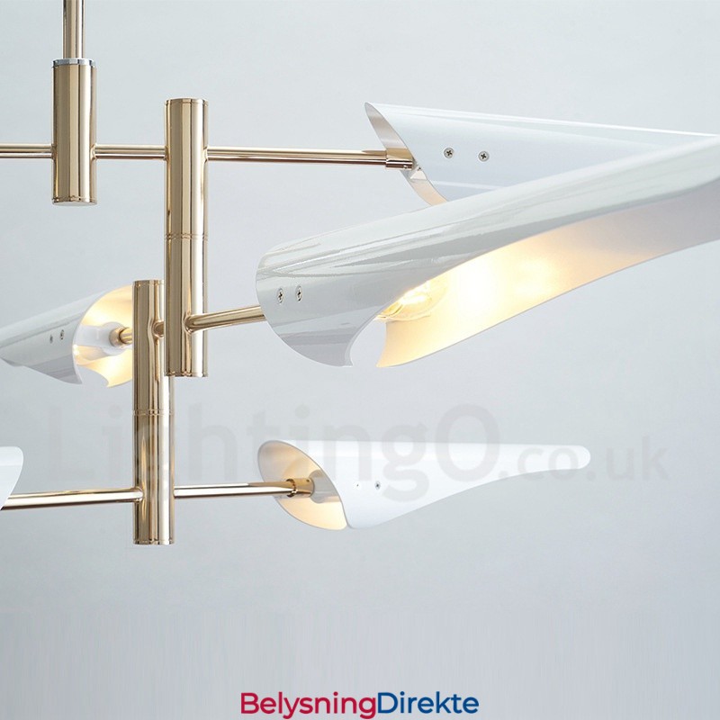 Moderne Samtids Lysekrone Med 4 Etasjer Og 8 Lys