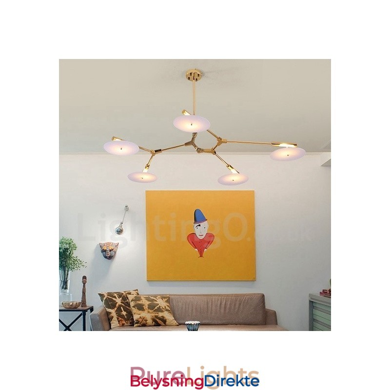 5-Lys Moderne Samtidslysekronelampe