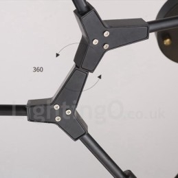 Svart 8-Lys Moderne Samtidslysekronelampe