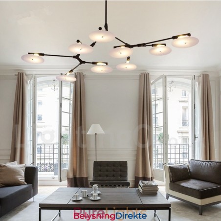 Svart 9-Lys Moderne Samtidslysekronelampe