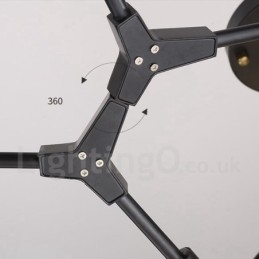 Svart 9-Lys Moderne Samtidslysekronelampe