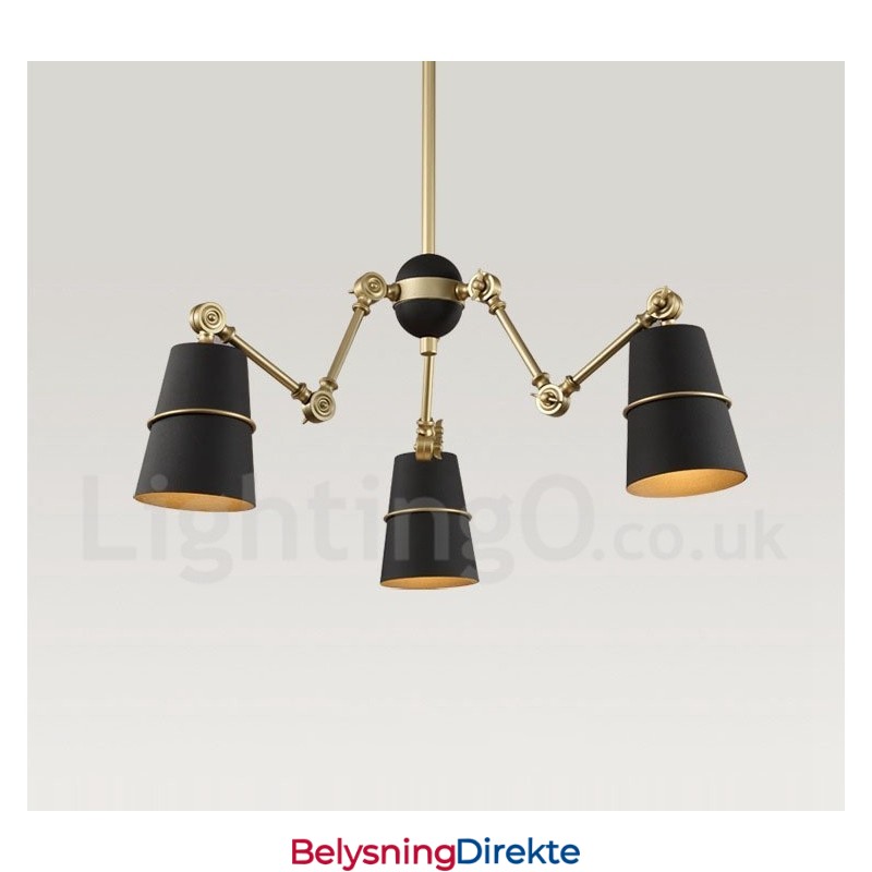 3-Lys Moderne Samtidslysekronelampe