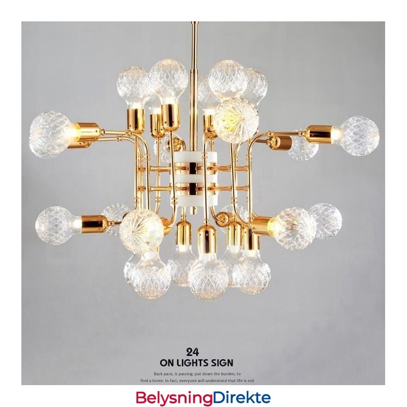 4-Etasjes Moderne Samtidskunstnerisk Lysekrone Med 24 Lys