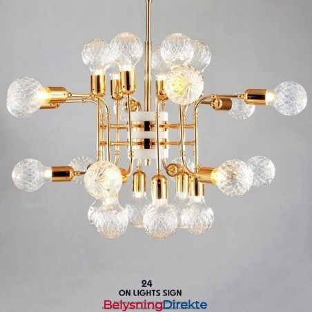 4-Etasjes Moderne Samtidskunstnerisk Lysekrone Med 24 Lys