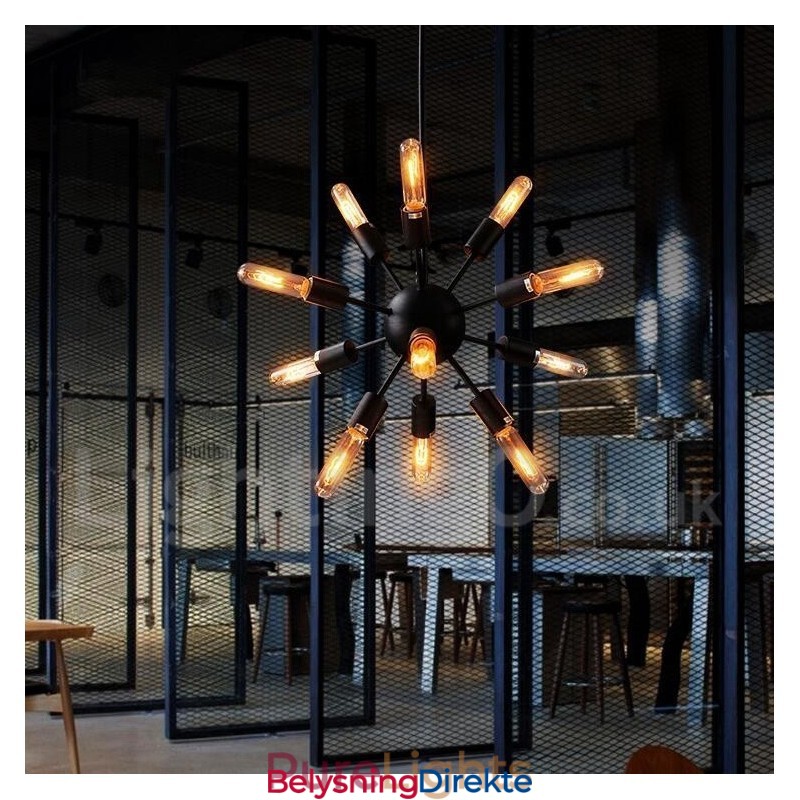 Retro Vintage Sputnik-Lysekrone Med 12 Lys