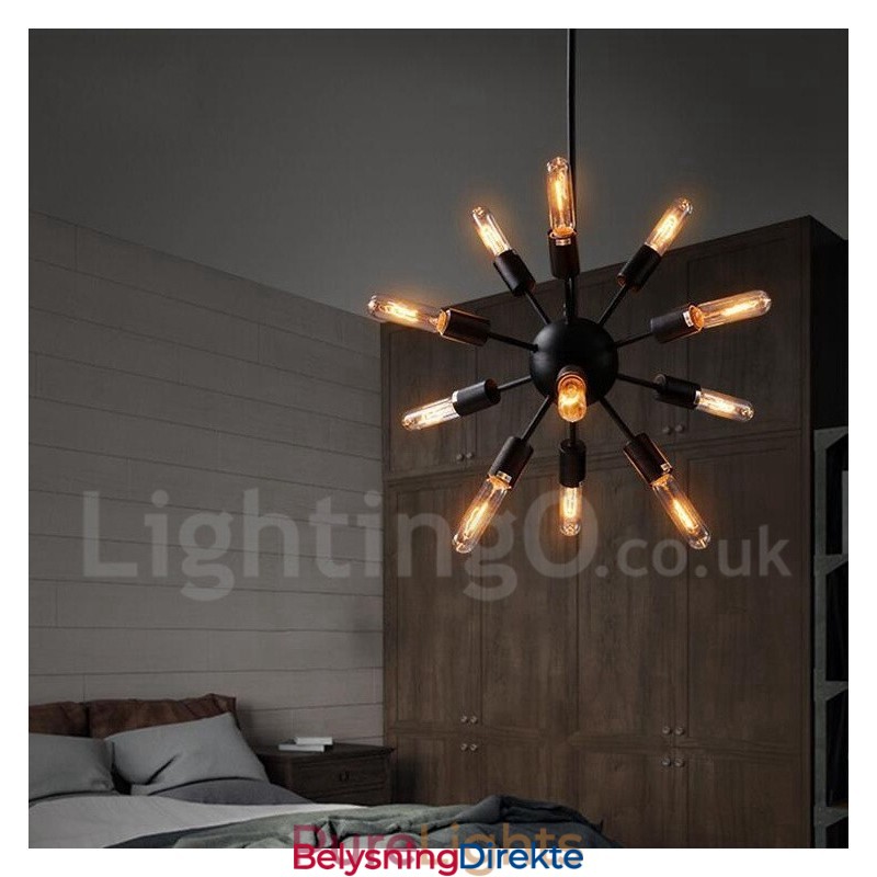 Retro Vintage Sputnik-Lysekrone Med 12 Lys