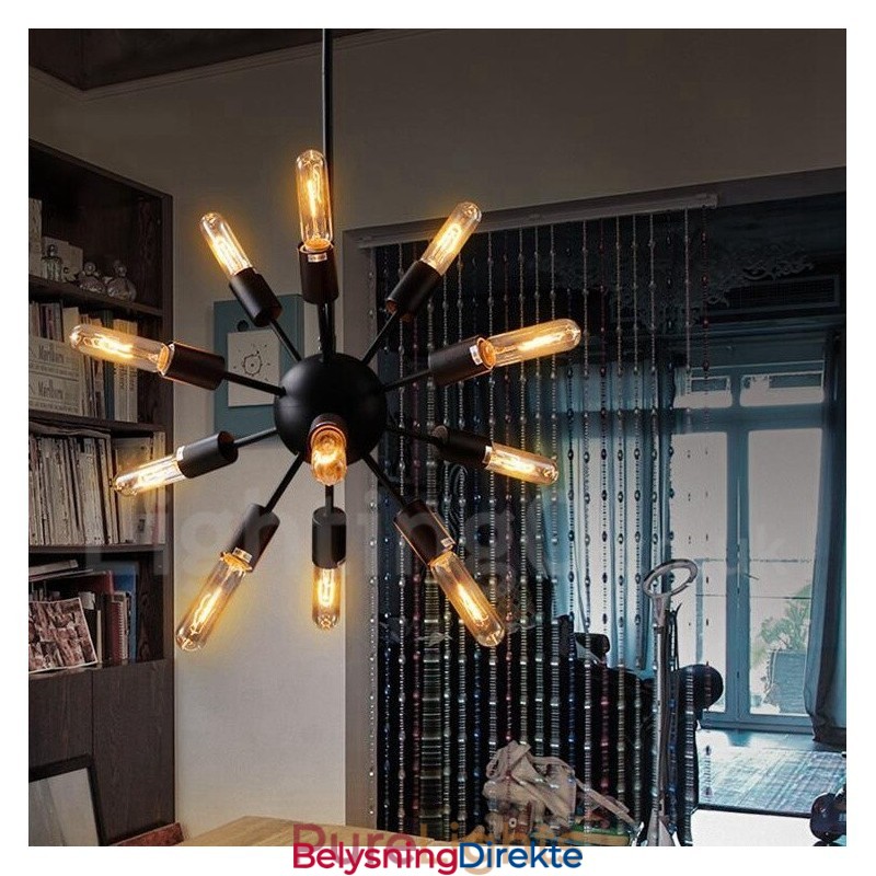 Retro Vintage Sputnik-Lysekrone Med 12 Lys